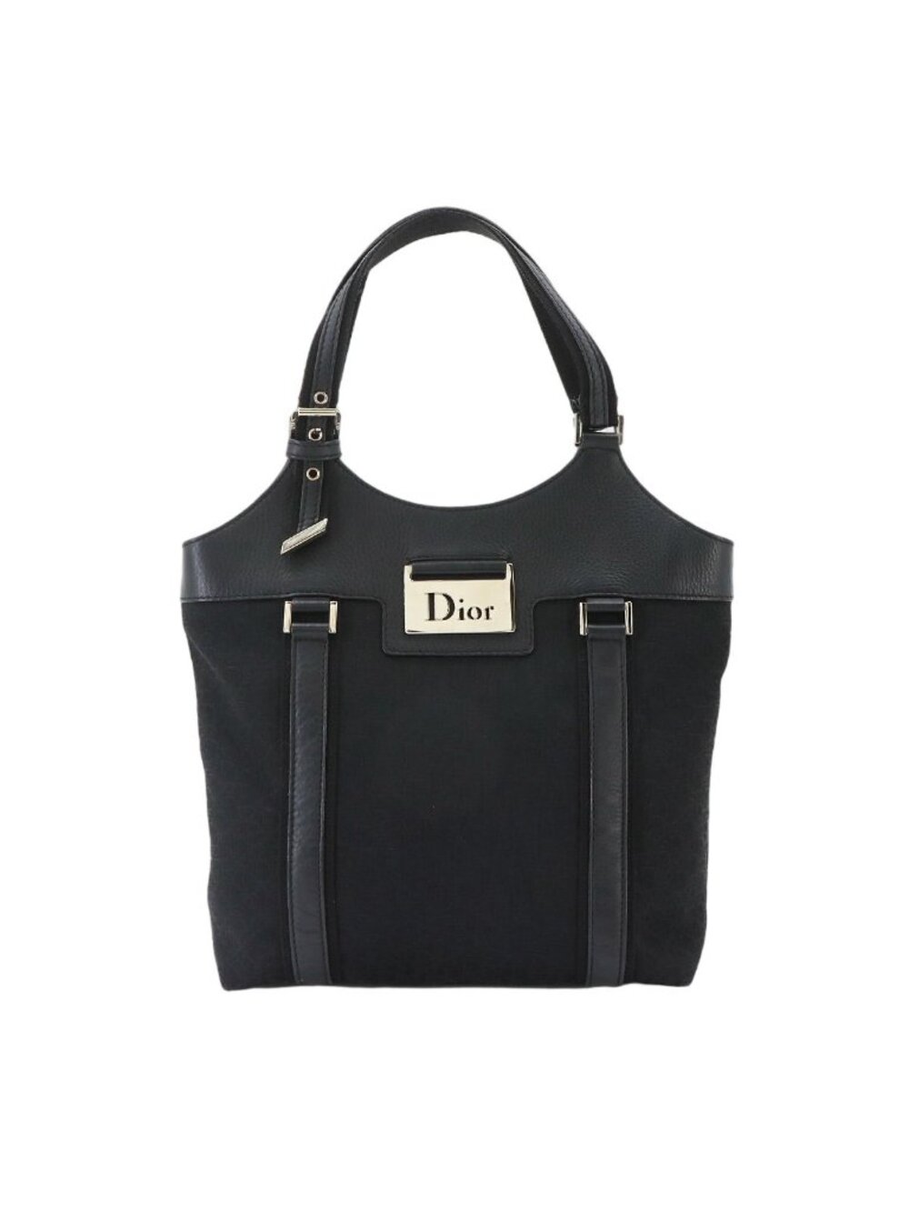 Dior Trotter Street Chic Tote Canvas Leather Black